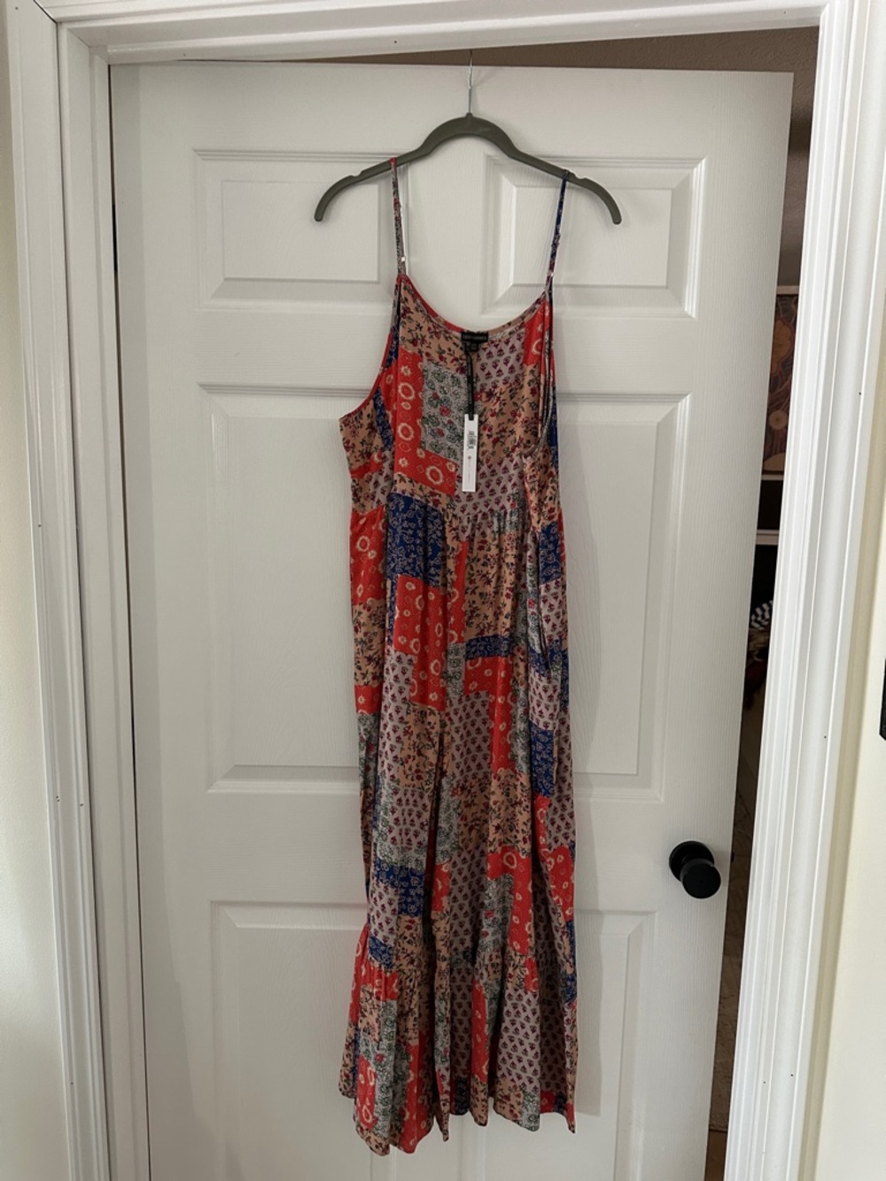 Coco + Carmen Red and Blue Patchwork  Jumpsuit